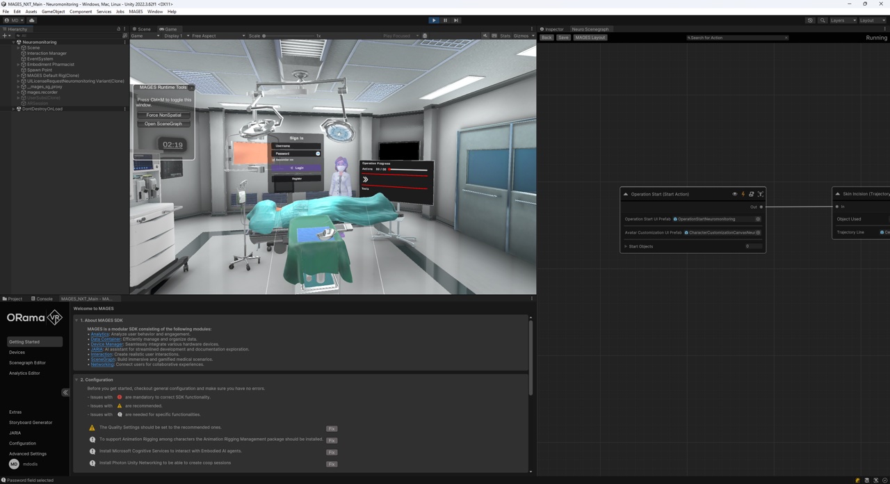 Creator action editor inside Unity